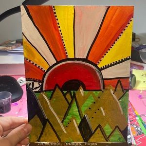 Trippy scene painting original 6x8